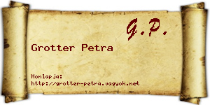 Grotter Petra névjegykártya